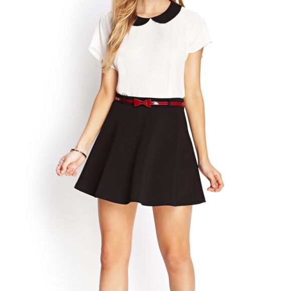 Black skater skirt with belt loops Clearance